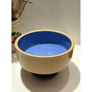 1960s‎ 8" Glazed Blue & Tan English Art Pottery Ceramic Bowl Mason Cash  Stamped
